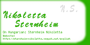 nikoletta sternheim business card